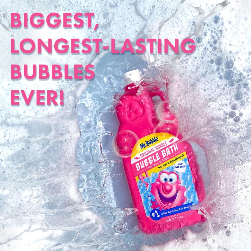 Mr. Bubble Original Bubble Bath - Hypoallergenic, Tear Free Bubble Bath Solution Makes Big Long Lasting Bubbles for Kids, Toddlers and Adults (Pack of 2 Bottles, 36 fl oz Each) - Image 2